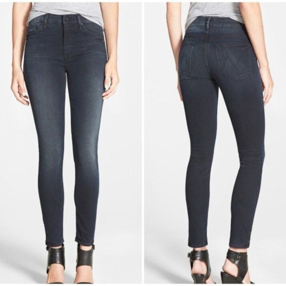 Mother Jeans Womens The Looker Ankle A Kiss In‎ The Dark Wash Black Size 26